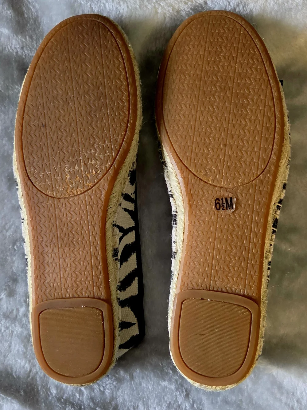 Michael Kors Zebra-Print Espadrille Flats in Beige and Black